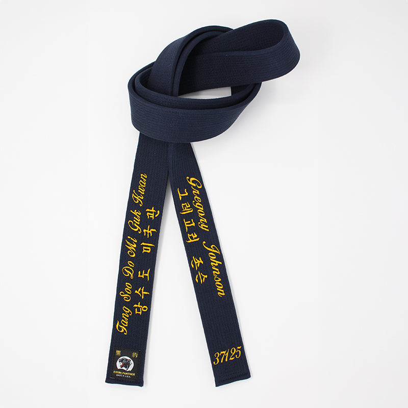 Playwell Ceinture De Tang Soo Do Bleu Nuit – 100% Coton, Largeur 5 Cm, Lavage Main, Qualité Pro