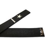 Black on Black embroidery and Metallic silver embroidery