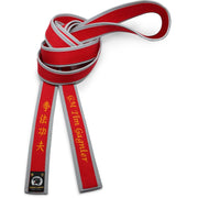 Red Master Belt With White/Silver/Gray Border [M08]