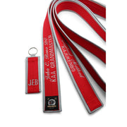 Red Master Belt With White/Silver/Gray Border [M08]