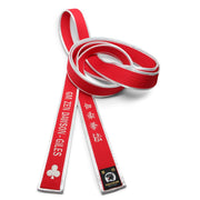 Red Master Belt With Silver Border