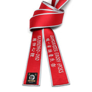 Red Master Belt With White/Silver/Gray Border [M08]