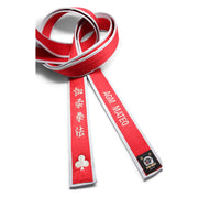 Red Master Belt With White/Silver/Gray Border [M08]